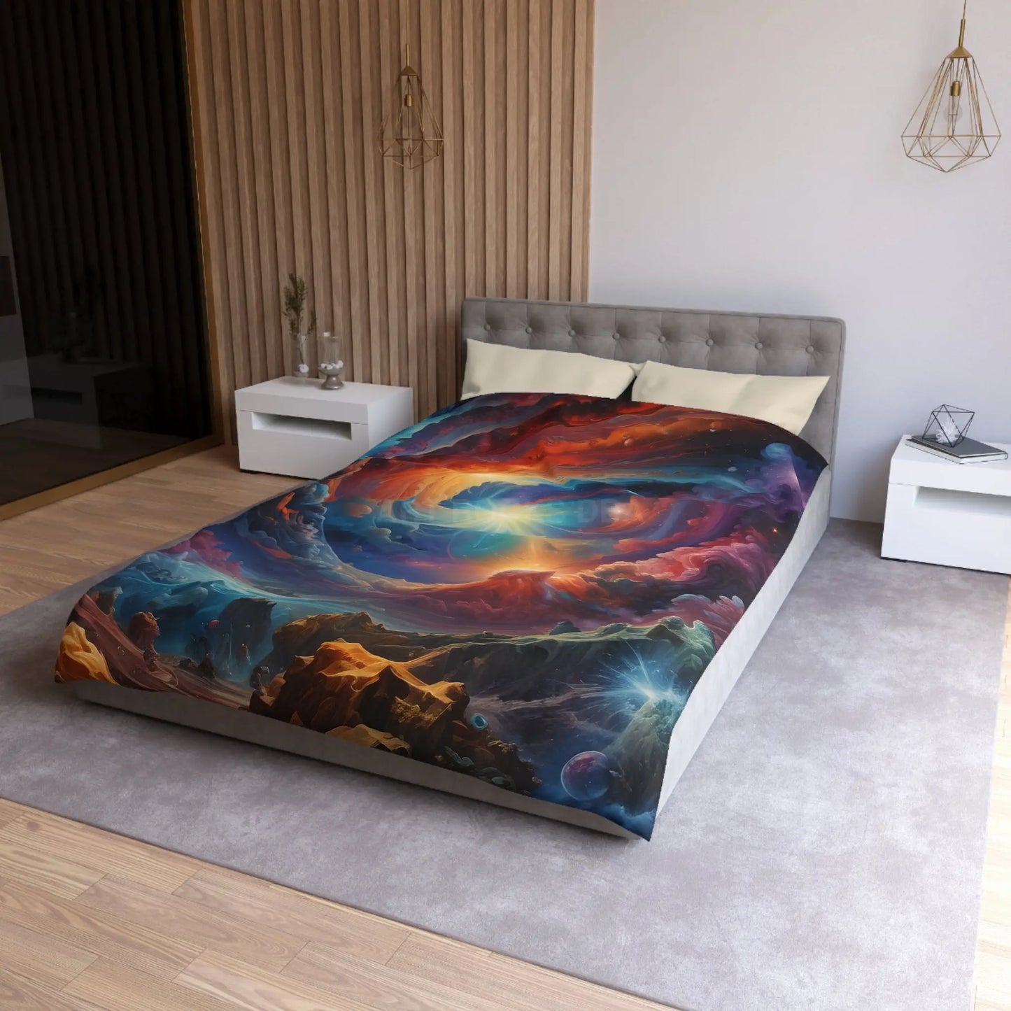 Celestial Dream Microfiber Duvet Cover Cosmic Bedding Space Decor Galaxy Duvet Astronaut Gift Home Decor - Home Decor