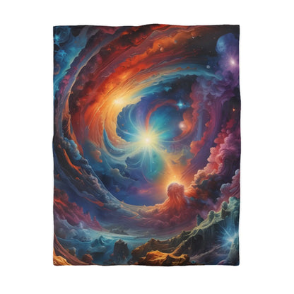 Celestial Dream Microfiber Duvet Cover Cosmic Bedding Space Decor Galaxy Duvet Astronaut Gift Home Decor - Twin / Cream