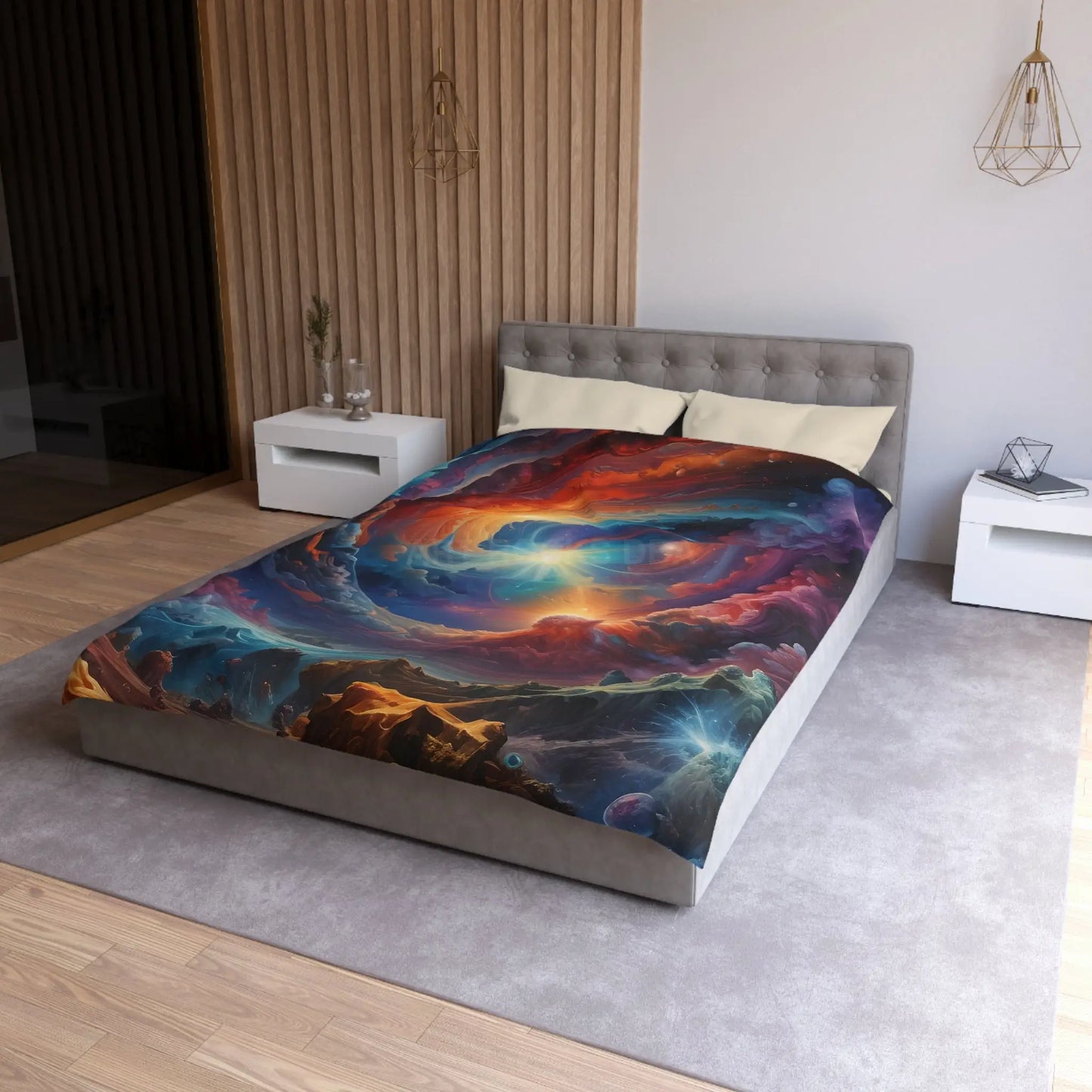 Celestial Dream Microfiber Duvet Cover Cosmic Bedding Space Decor Galaxy Duvet Astronaut Gift Home Decor - Home Decor