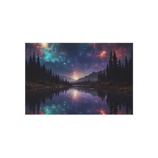 Celestial Landscape Outdoor Rug Starry Sky Mat for Patios Camping Rug Nature-Inspired Decor Tent Accessory - 24’’ ×