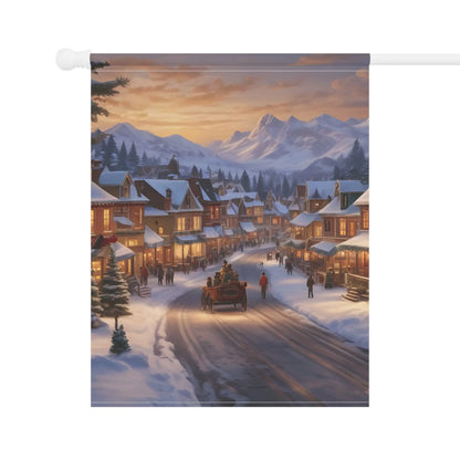 Charming Seasonal Garden Banner Christmas Decor Holiday Home Accent Winter Landscape Flag Outdoor Decoration - 12’’ ×