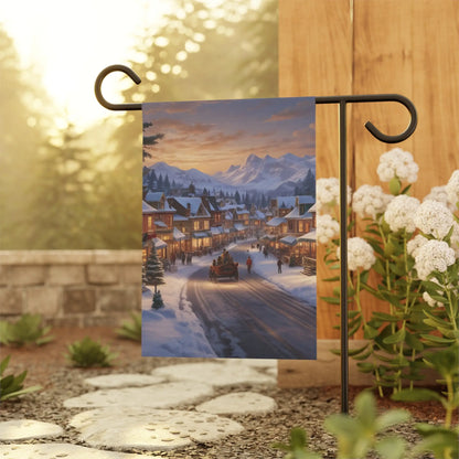 Charming Seasonal Garden Banner Christmas Decor Holiday Home Accent Winter Landscape Flag Outdoor Decoration - 12’’ ×
