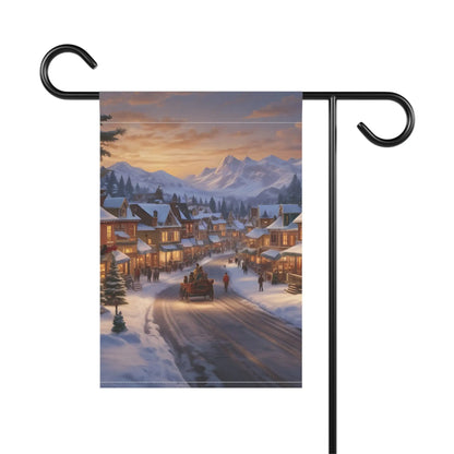 Charming Seasonal Garden Banner Christmas Decor Holiday Home Accent Winter Landscape Flag Outdoor Decoration - 12’’ ×