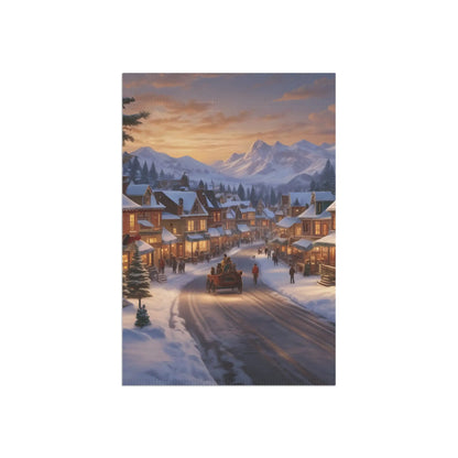 Charming Seasonal Garden Banner Christmas Decor Holiday Home Accent Winter Landscape Flag Outdoor Decoration - 12’’ ×