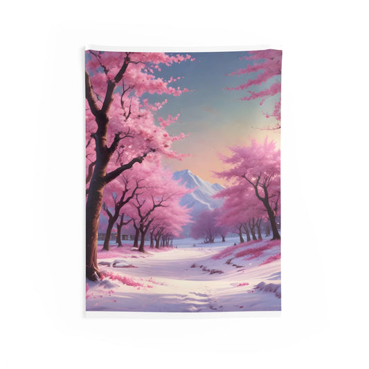 Cherry Blossom in The Spring Wall Tapestry Aesthetic Room Decor Tranquil Nature Art Cozy Home Wall Hanging Gift