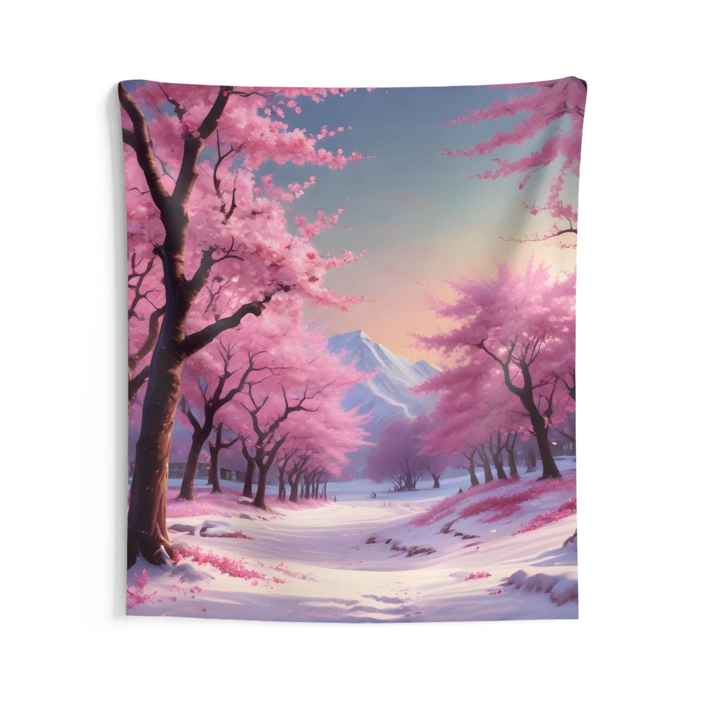 Cherry Blossom in The Spring Wall Tapestry Aesthetic Room Decor Tranquil Nature Art Cozy Home Wall Hanging Gift