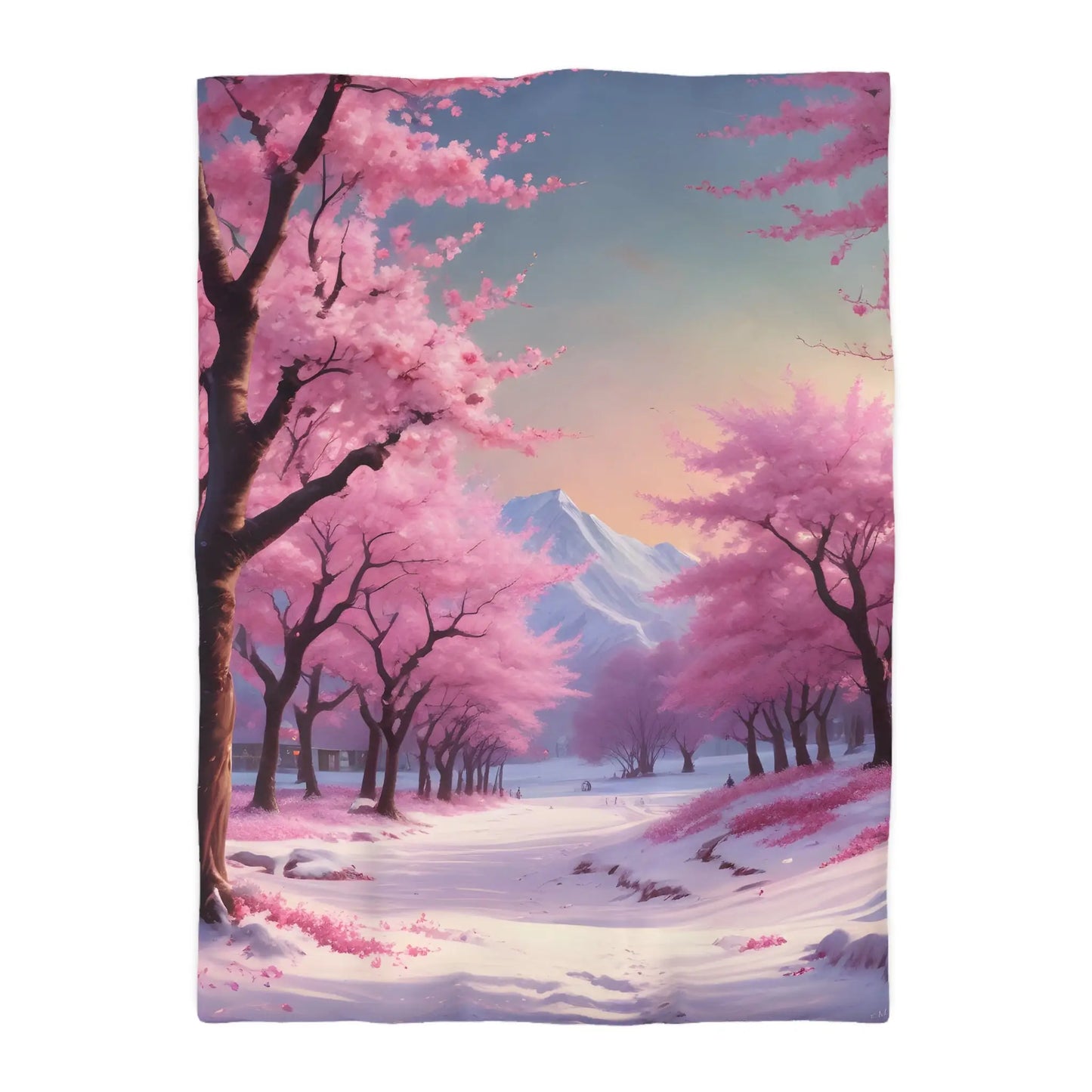 Cherry Blossom Microfiber Duvet Cover Cozy Bedding Spring Decor Floral Comforter Bedroom Makeover Gift Idea - Twin XL
