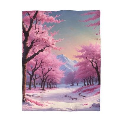 Cherry Blossom Microfiber Duvet Cover Cozy Bedding Spring Decor Floral Comforter Bedroom Makeover Gift Idea - Twin