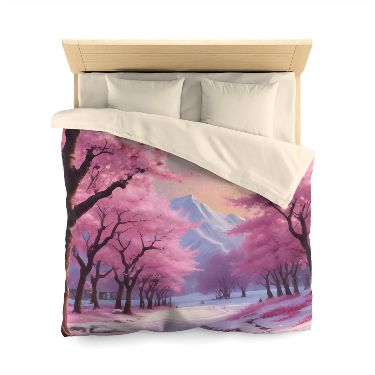 Cherry Blossom Microfiber Duvet Cover Cozy Bedding Spring Decor Floral Comforter Bedroom Makeover Gift Idea - Home Decor