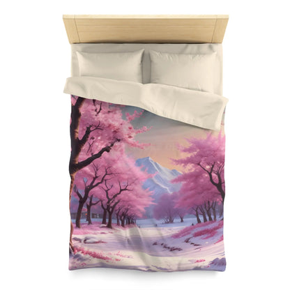 Cherry Blossom Microfiber Duvet Cover Cozy Bedding Spring Decor Floral Comforter Bedroom Makeover Gift Idea - Home Decor