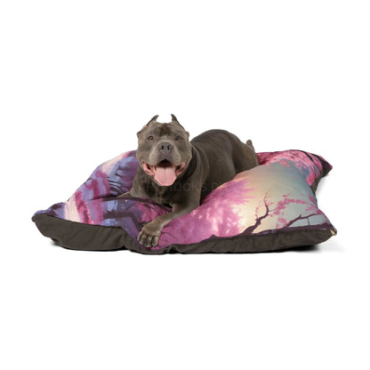 Cherry Blossom Mountain Pet Bed — Soft Floral Dog & Cat Pillow - Pets