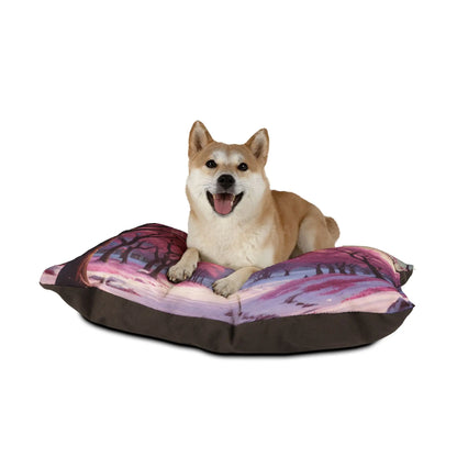 Cherry Blossom Mountain Pet Bed — Soft Floral Dog & Cat Pillow - Pets