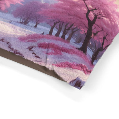 Cherry Blossom Mountain Pet Bed — Soft Floral Dog & Cat Pillow - Pets