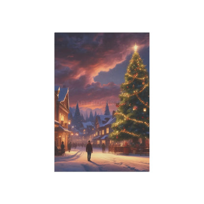 Christmas Garden Banner Holiday Decor Outdoor Decorations Winter Scene Flag Festive Home Accents - 12’’ × 18’’ - Home