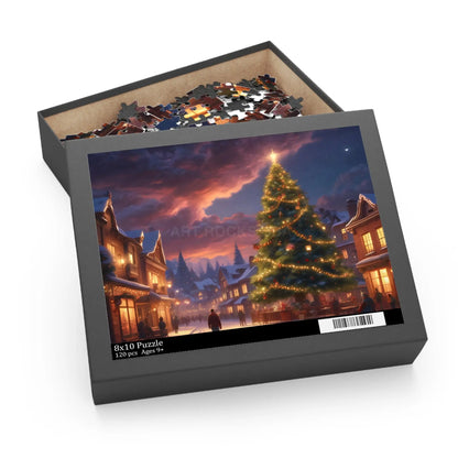 Christmas Night Village Jigsaw Puzzle — (120/252/500 pieces) - 10’’ × 8’’ (120 pcs) - Puzzle