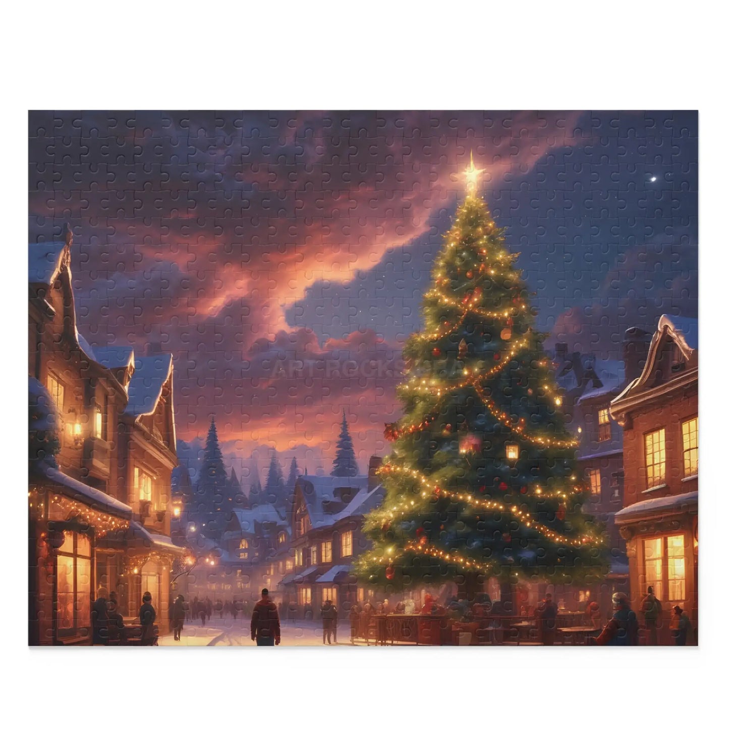 Christmas Night Village Jigsaw Puzzle — (120/252/500 pieces) - 20’’ × 16’’ (500 pcs) - Puzzle