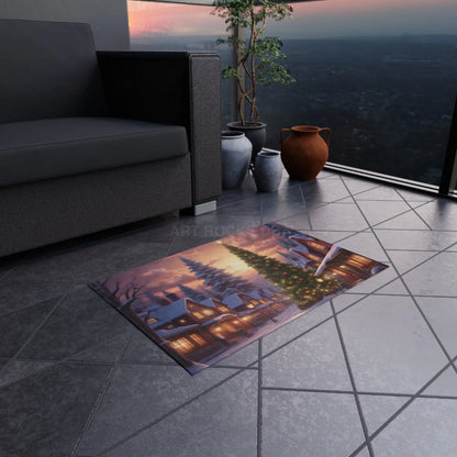 Christmas Outdoor Rug Seasonal Decor Holiday Patio Mat Winter Wonderland Rug Festive Entertaining Cozy Outdoor Space