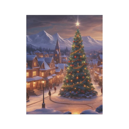 Christmas Town Garden Banner Holiday Decoration Outdoor Decor Winter Scene Seasonal Banner Festive Banner - 12’’ × 18’’