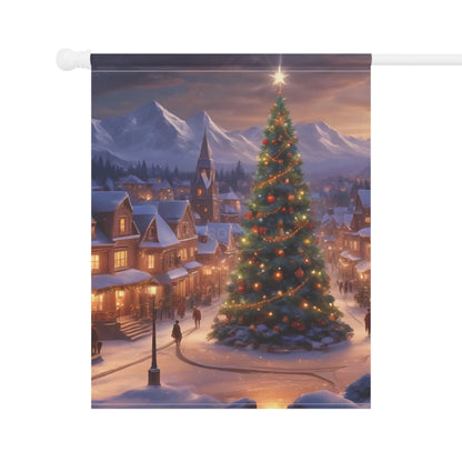 Christmas Town Garden Banner Holiday Decoration Outdoor Decor Winter Scene Seasonal Banner Festive Banner - 12’’ × 18’’