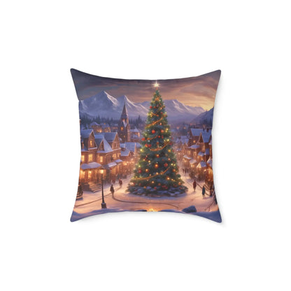 Christmas Tree Decorative Pillow Cozy Holiday Decor Winter Home Accent Gift for Friends and Family - 20’’ × 20’’ - Home
