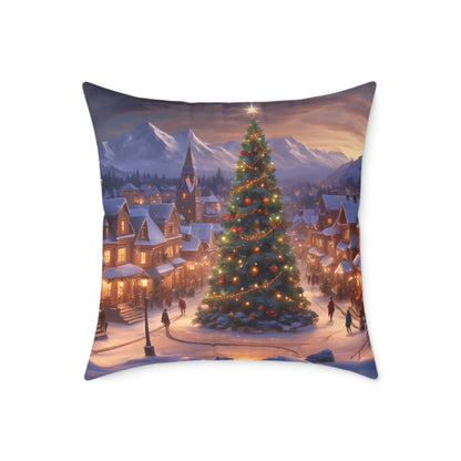 Christmas Tree Decorative Pillow Cozy Holiday Decor Winter Home Accent Gift for Friends and Family - 24’’ × 24’’ - Home