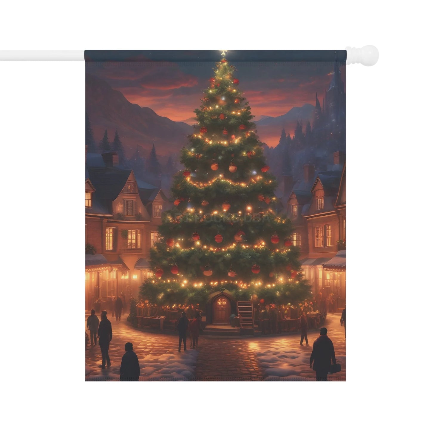 Christmas Tree Garden Banner Holiday Decor Outdoor Flag Seasonal Home Decoration Winter Wonderland Sign - 12’’ × 18’’