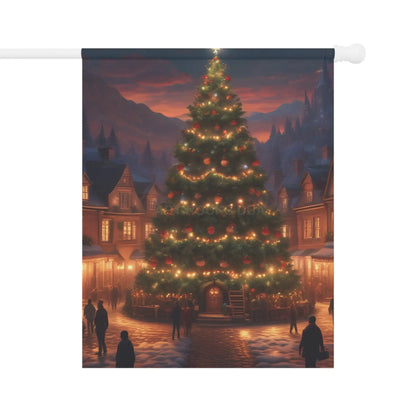 Christmas Tree Garden Banner Holiday Decor Outdoor Flag Seasonal Home Decoration Winter Wonderland Sign - 12’’ × 18’’