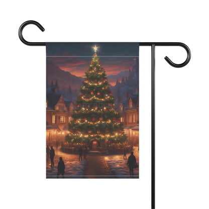 Christmas Tree Garden Banner Holiday Decor Outdoor Flag Seasonal Home Decoration Winter Wonderland Sign - 12’’ × 18’’
