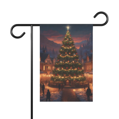 Christmas Tree Garden Banner Holiday Decor Outdoor Flag Seasonal Home Decoration Winter Wonderland Sign - 12’’ × 18’’