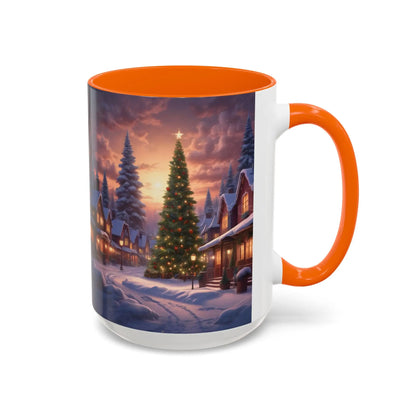 Christmas Village Accent Coffee Mug — Cozy Snowy Night Holiday Coffee Cup (11/15oz) - Mug
