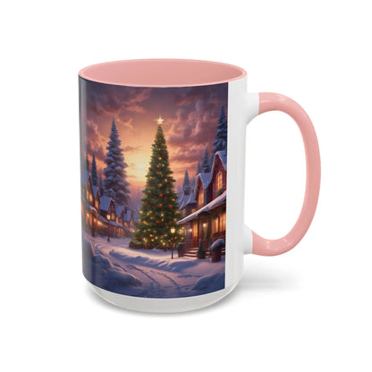 Christmas Village Accent Coffee Mug — Cozy Snowy Night Holiday Coffee Cup (11/15oz) - Mug