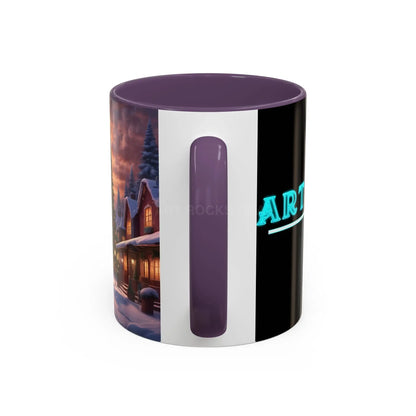 Christmas Village Accent Coffee Mug — Cozy Snowy Night Holiday Coffee Cup (11/15oz) - Mug