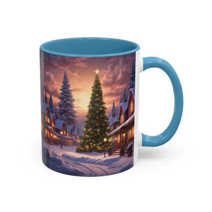 Christmas Village Accent Coffee Mug — Cozy Snowy Night Holiday Coffee Cup (11/15oz) - Mug