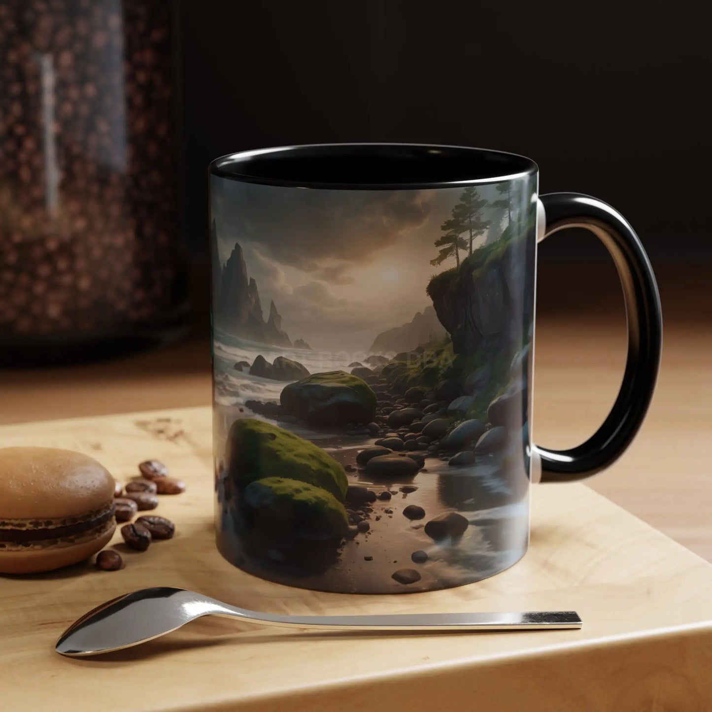Coastal Coffee Mug — Ocean Rocks Landscape Accent Mug (11/15 oz) - Mug