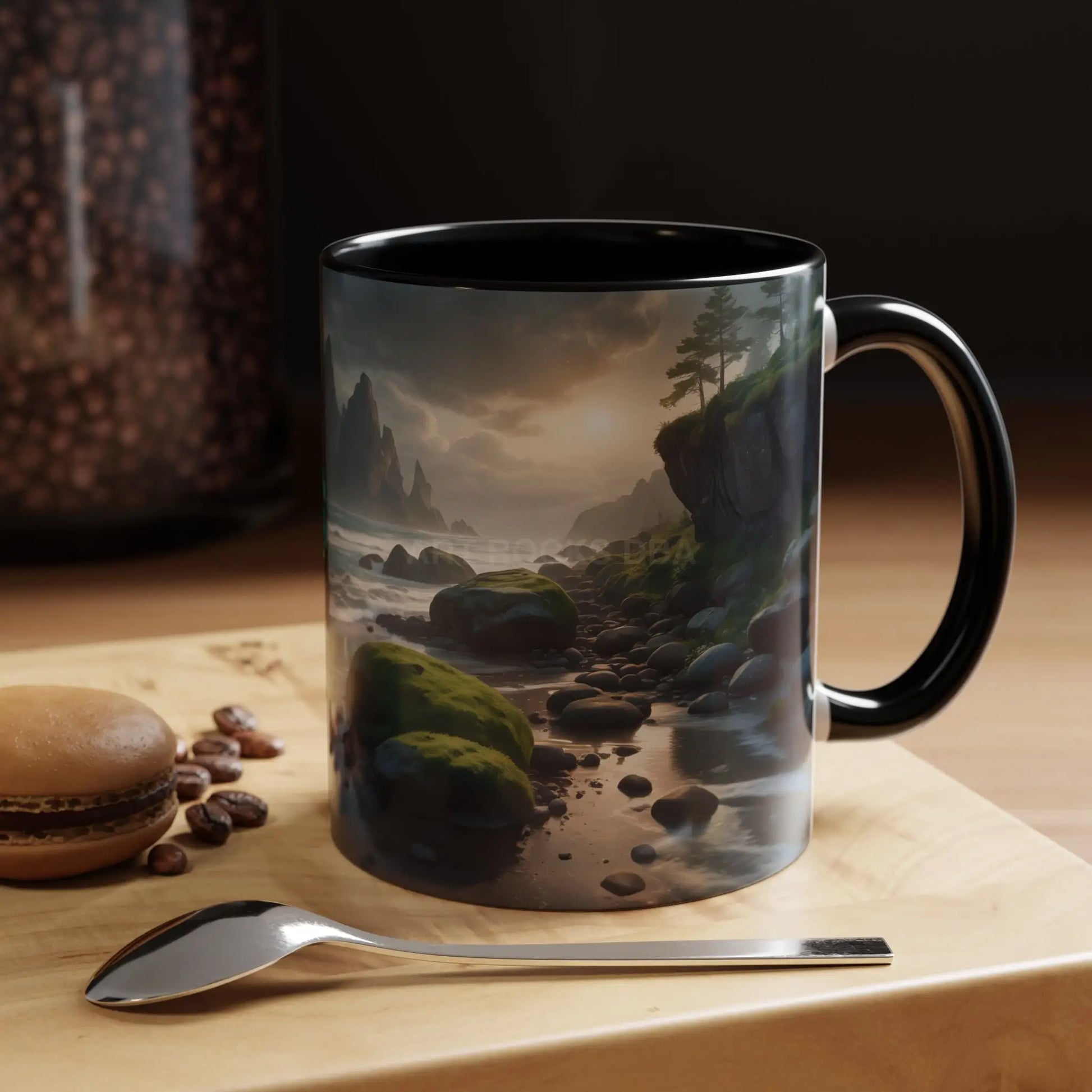 Coastal Coffee Mug — Ocean Rocks Landscape Accent Mug (11/15 oz) - Mug