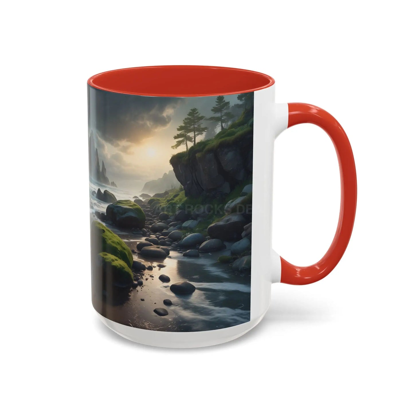 Coastal Coffee Mug — Ocean Rocks Landscape Accent Mug (11/15 oz) - Mug