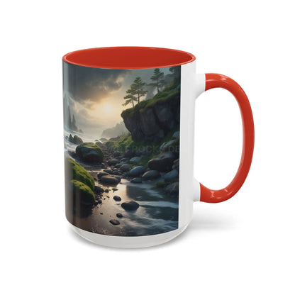 Coastal Coffee Mug — Ocean Rocks Landscape Accent Mug (11/15 oz) - Mug