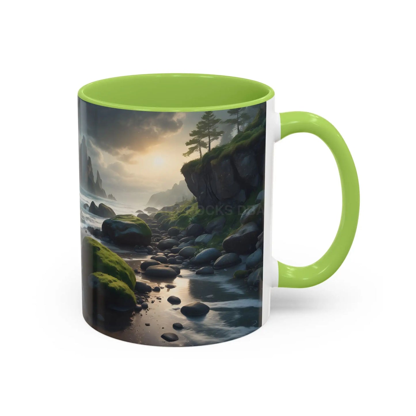 Coastal Coffee Mug — Ocean Rocks Landscape Accent Mug (11/15 oz) - Mug