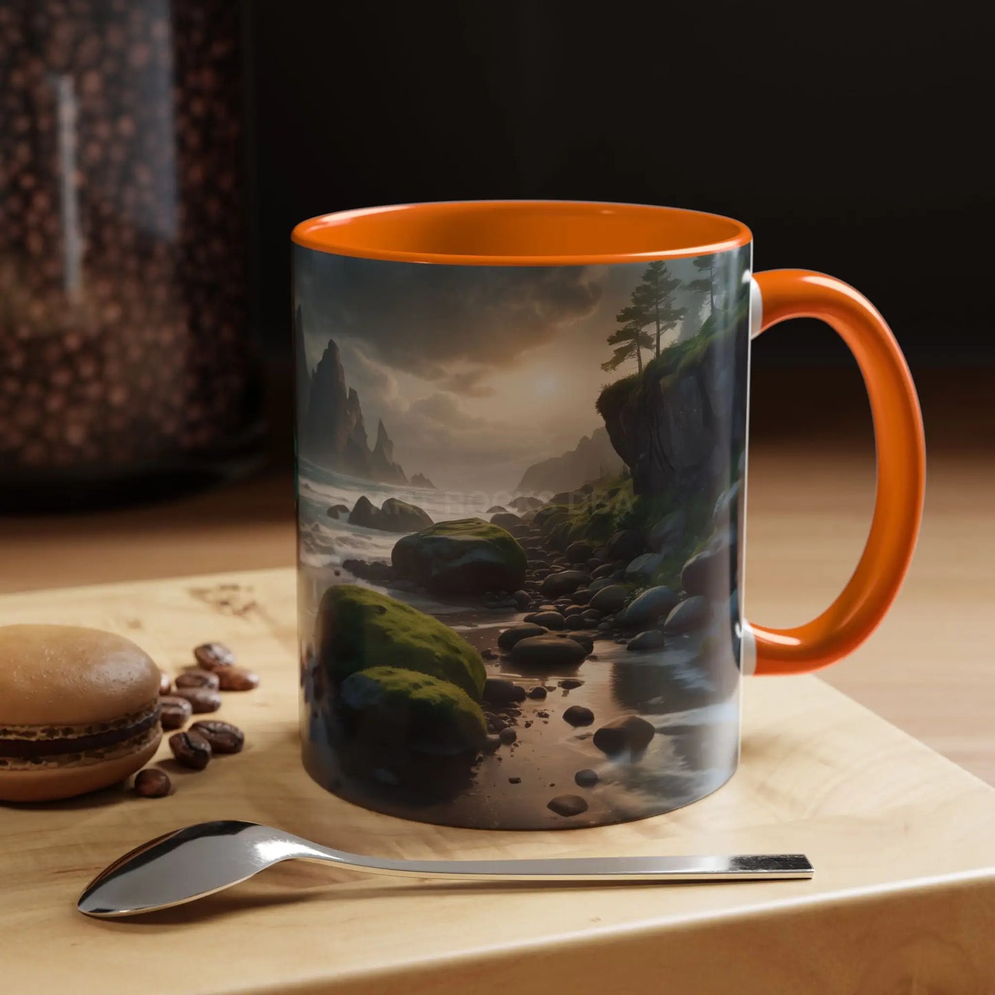 Coastal Coffee Mug — Ocean Rocks Landscape Accent Mug (11/15 oz) - Mug