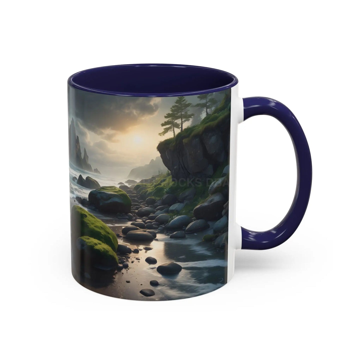 Coastal Coffee Mug — Ocean Rocks Landscape Accent Mug (11/15 oz) - Mug