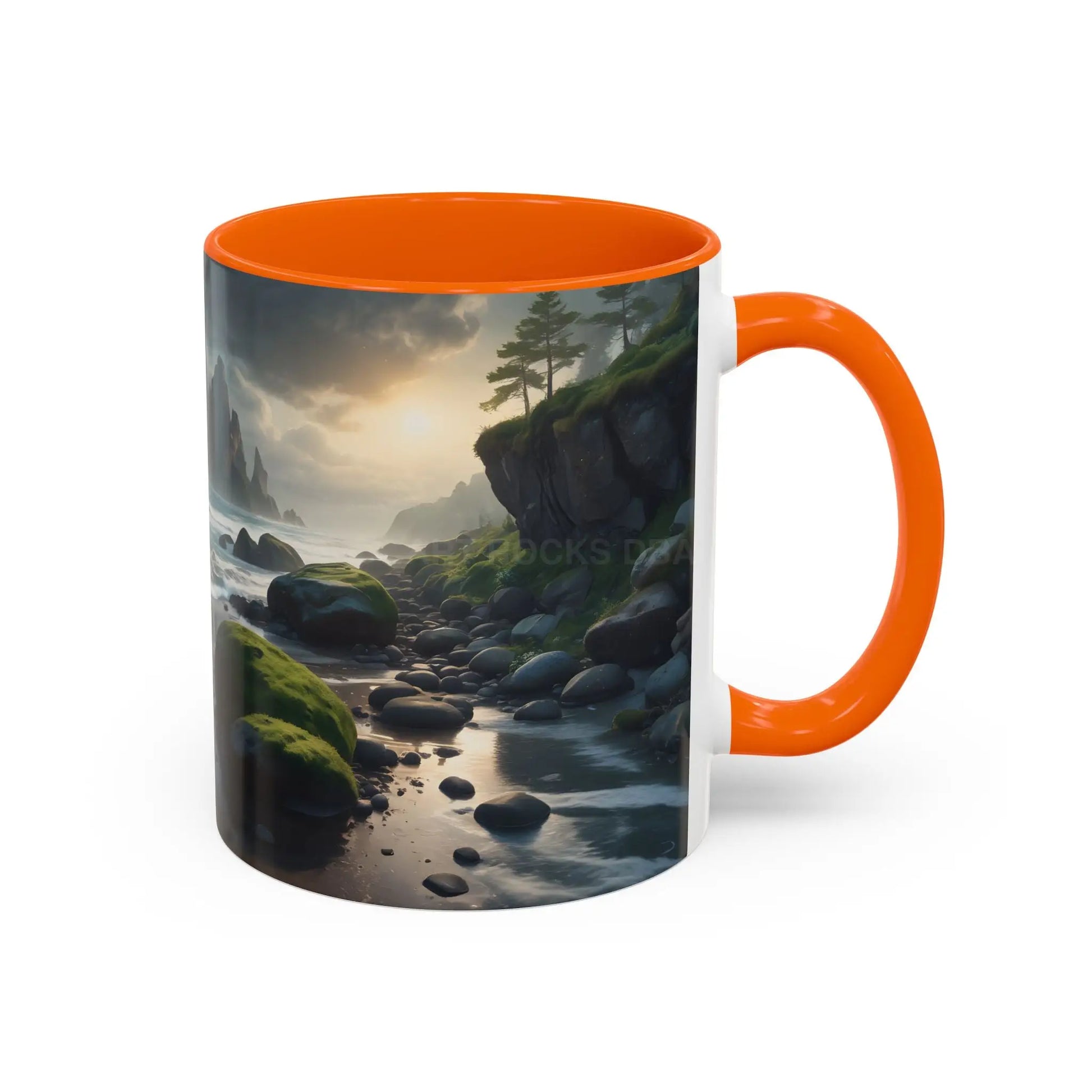 Coastal Coffee Mug — Ocean Rocks Landscape Accent Mug (11/15 oz) - Mug