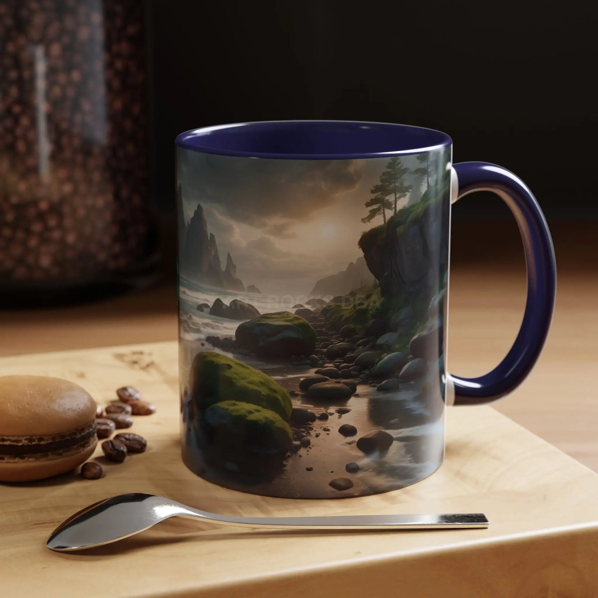 Coastal Coffee Mug — Ocean Rocks Landscape Accent Mug (11/15 oz) - Mug