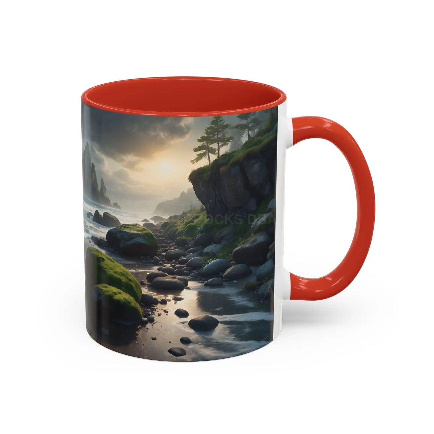 Coastal Coffee Mug — Ocean Rocks Landscape Accent Mug (11/15 oz) - Mug