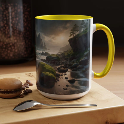 Coastal Coffee Mug — Ocean Rocks Landscape Accent Mug (11/15 oz) - Mug