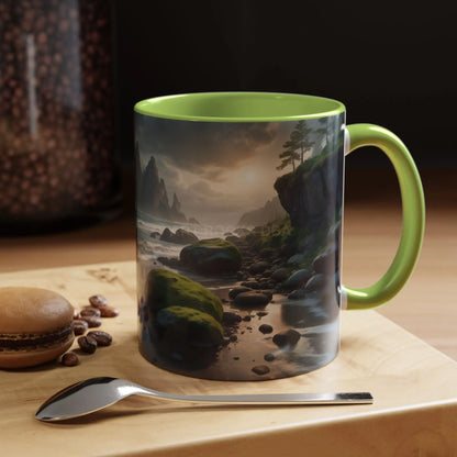 Coastal Coffee Mug — Ocean Rocks Landscape Accent Mug (11/15 oz) - Mug