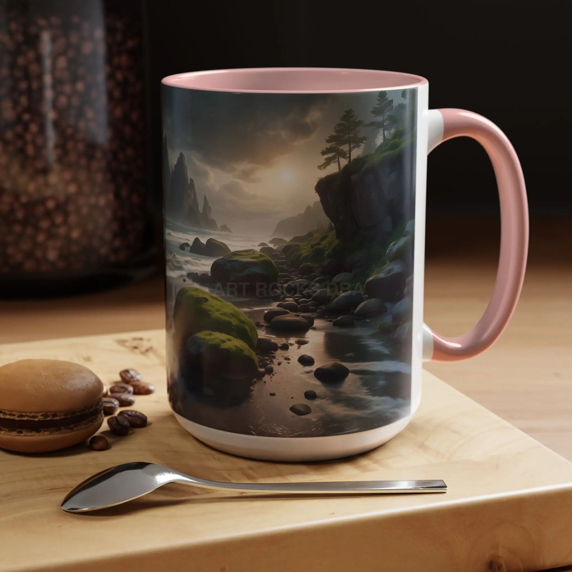 Coastal Coffee Mug — Ocean Rocks Landscape Accent Mug (11/15 oz) - Mug