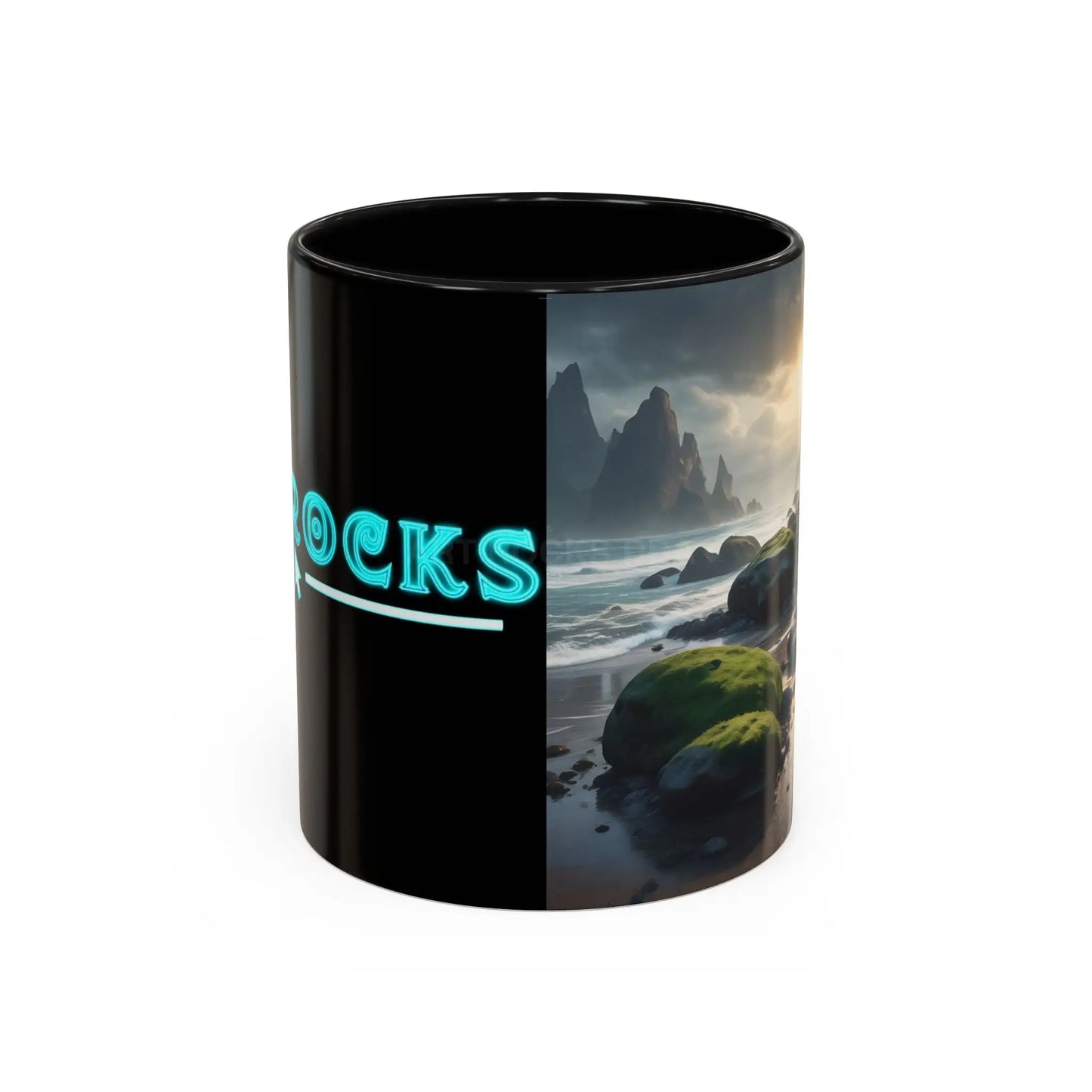 Coastal Coffee Mug — Ocean Rocks Landscape Accent Mug (11/15 oz) - Mug