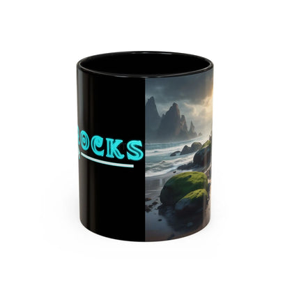 Coastal Coffee Mug — Ocean Rocks Landscape Accent Mug (11/15 oz) - Mug