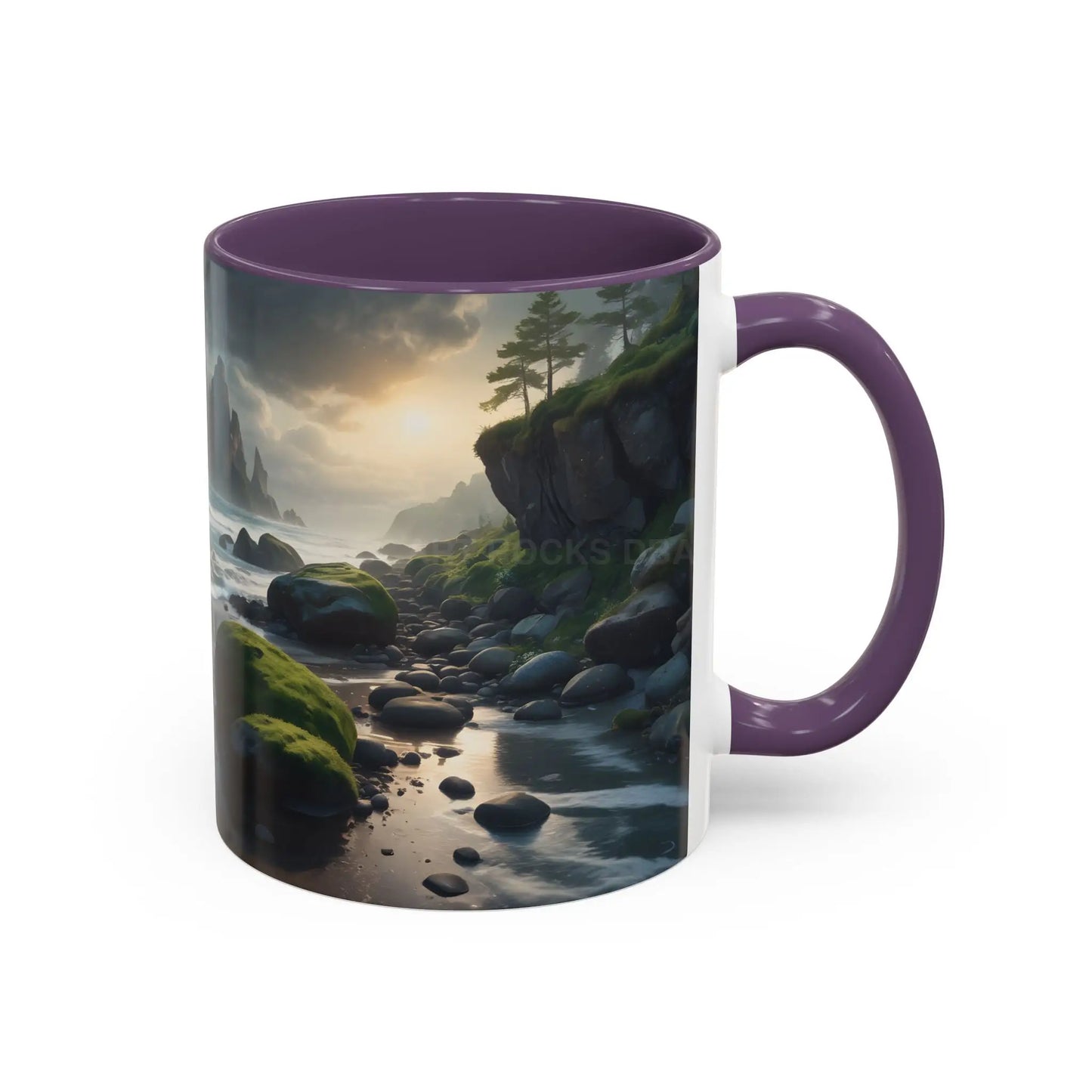 Coastal Coffee Mug — Ocean Rocks Landscape Accent Mug (11/15 oz) - Mug
