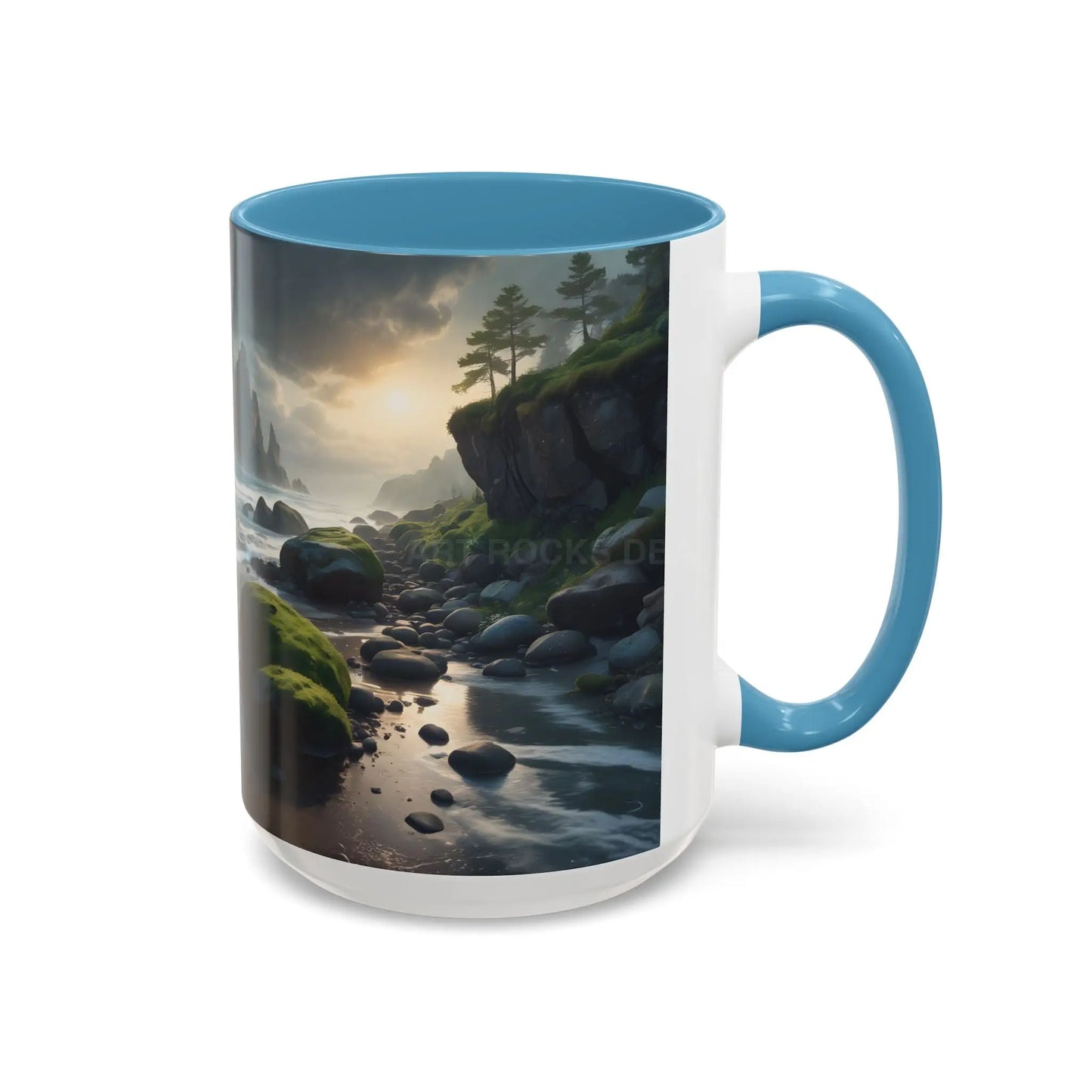 Coastal Coffee Mug — Ocean Rocks Landscape Accent Mug (11/15 oz) - Mug